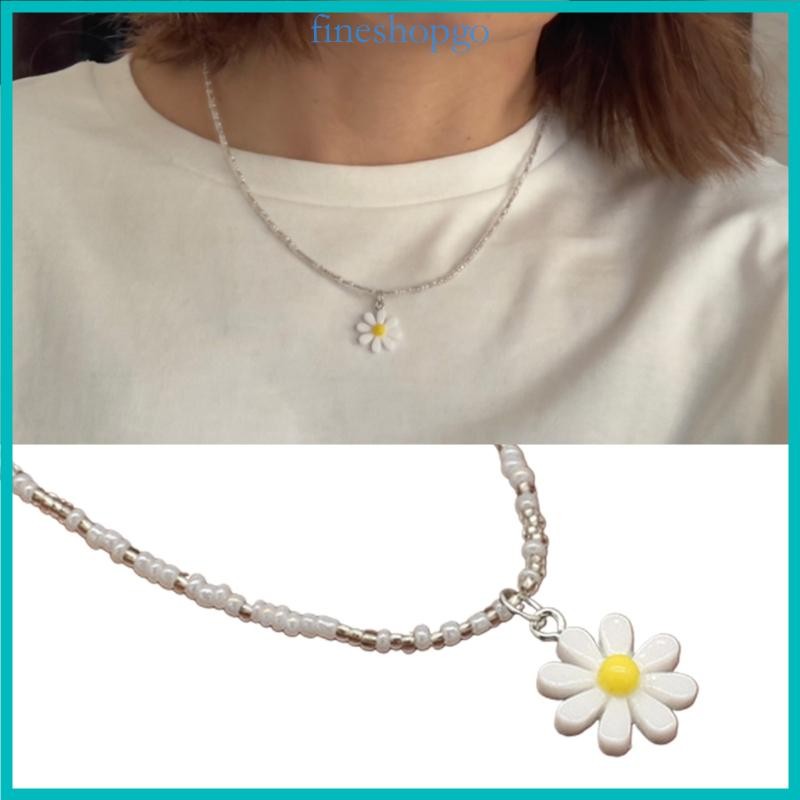 Vòng cổ đính cườm mịn Bohemian Vòng cổ hạt gạo mùa hè Vòng cổ hoa Hawaii Vòng cổ bãi biển