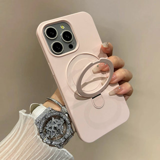 Ốp điện thoại di động giá đỡ từ tính bằng silicon lỏng sang trọng cho iPhone16 15 14 13 12 11 Pro MaxCasing Camera chống sốc bảo vệ cảm giác da Ốp lưng mềm mại