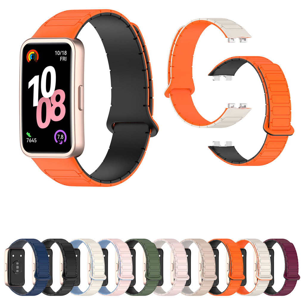 TWRQA Cinturino in silicone per Huawei Band 9 8 cinturini sportivi di ricambio per braccialetto Huawei 8 9 cinturino NFC accessori per orologi intelligenti(Pine needle green,Band 8