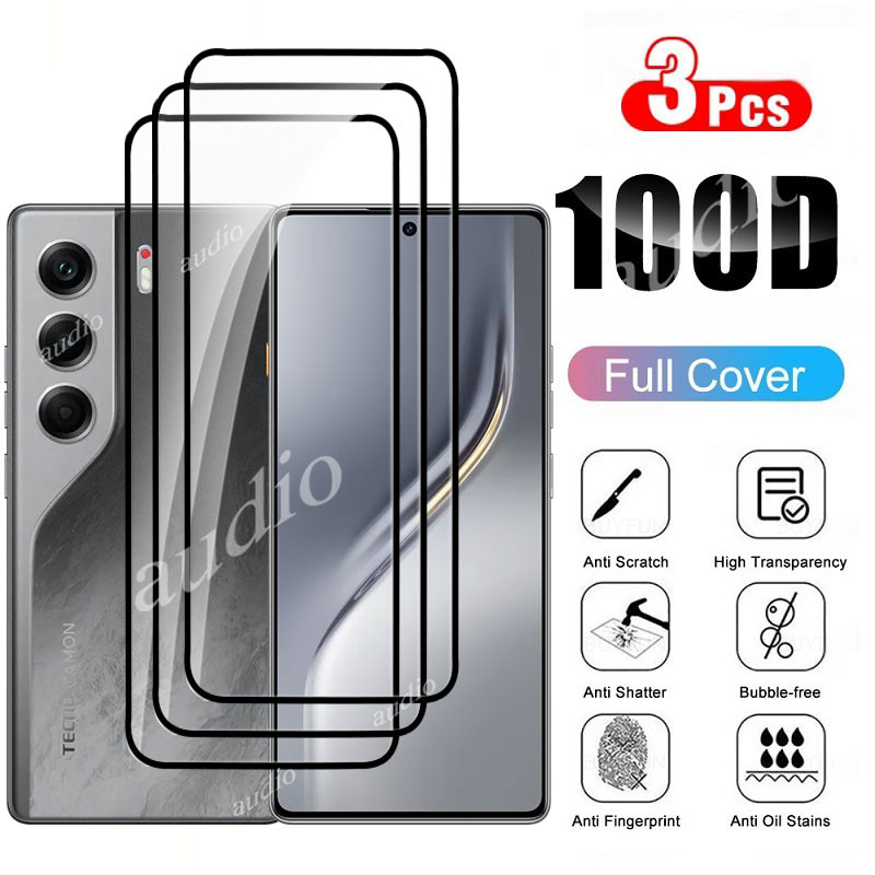 Tecno Camon 40 4G 3 Chiếc Kính Cường Lực Cho Tecno Camon 40 Tecno CAMON40 4G Bảo Vệ Màn Hình Điện Thoại Vỏ Kính Bảo Vệ Phim Cho Tecno Camon 40 Tecno CAMON40 4G 9H HD Chống Trầy Xước