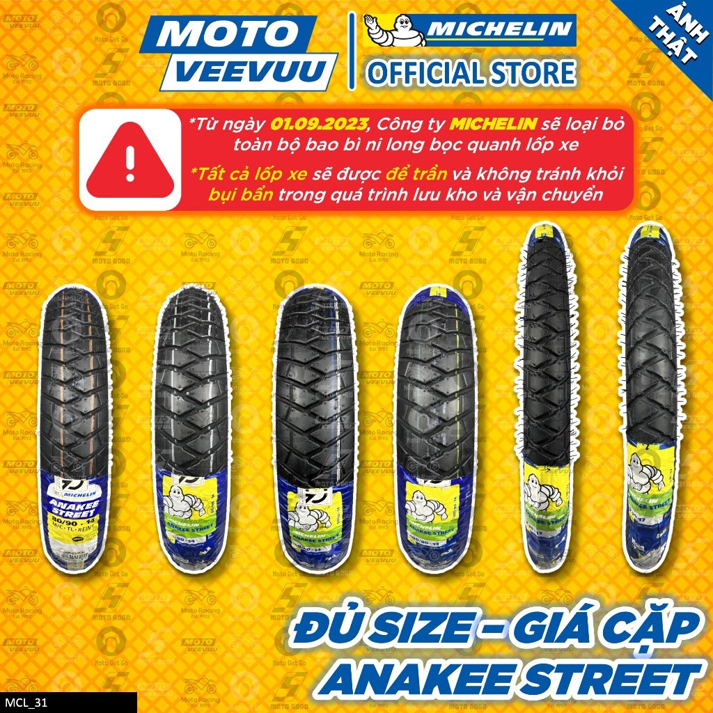 [MTVV] CẶP VỎ LỐP xe máy MICHELIN ANAKEE STREET đủ size xe ga xe số 2. ...