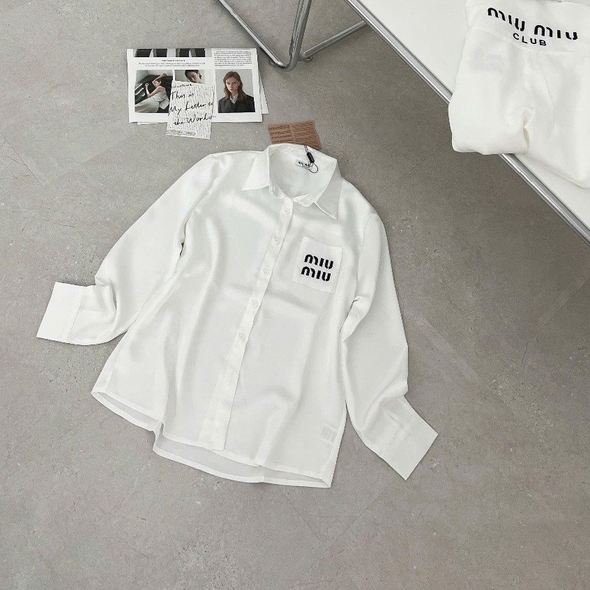 Áo Sơ Mi Mi Mi In Ngực và Lưng KCloset Somi Nữ Chất Cotton Mềm Mịn Nữ Tính NA710