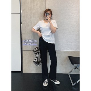 M-4XL Size Lớn Top Nữ [20.000 Ice Silk Mỏng Áo Thun Nữ Mùa Hè Plus Size Áo Plus Béo Cực Lớn Phong Cách Phương Tây Đáy Áo Slim-fit All-Match Fat MM Plus Size Quần Áo Nữ