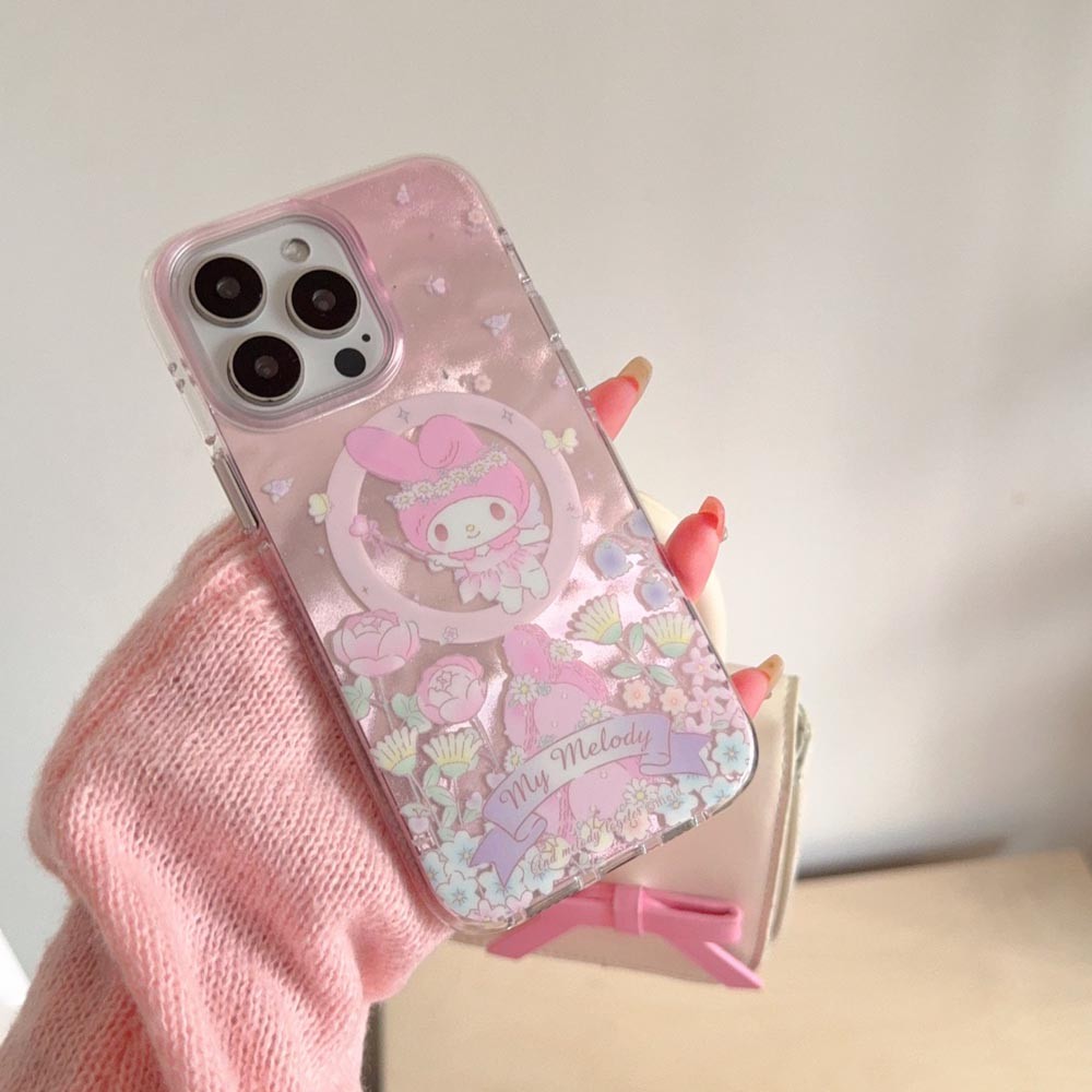 Ốp Lưng Cứng Tương Thích Với iPhone 13 13Pro 13ProMax 14 14Pro 14ProMax 15 15Pro 15ProMax 16 16Pro 16ProMax Ốp Nam Châm Họa Tiết Giai Điệu Hoa Cổ Tích