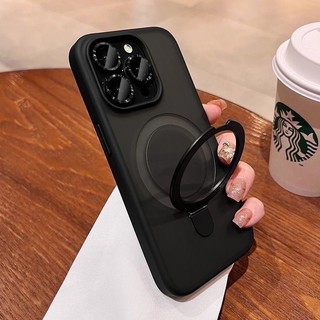 Trọng Mờ Từ Đứng Ốp Lưng Có Bảo Vệ Ống Kính Máy Ảnh Cho iPhone 16 15 14 Plus 13 12 11 Pro Max Ốp Lưng