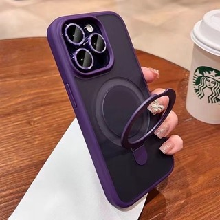 Trọng Mờ Từ Đứng Ốp Lưng Có Bảo Vệ Ống Kính Máy Ảnh Cho iPhone 16 15 14 Plus 13 12 11 Pro Max Ốp Lưng