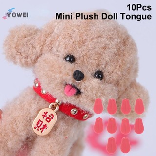 YOWEI 10 Chiếc Sang Trọng Búp Bê Lưỡi Trang Trí Dễ Thương Chó Bông Lưỡi Nhỏ Cho Hoạt Hình Búp Bê Nhồi Bông Phụ Kiện VN