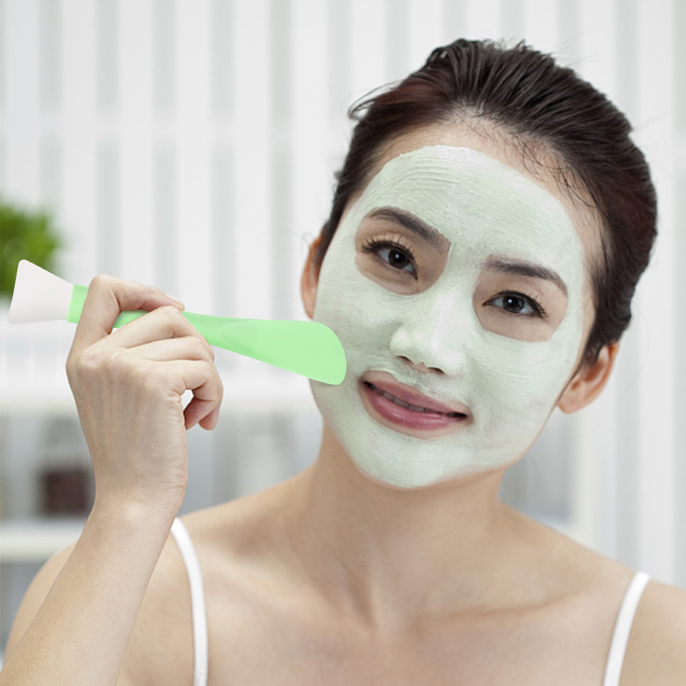 Bàn chải mặt nạ hai đầu tích hợp sáng tạo với đầu mềm & dụng cụ cạo - DIY Mud Film Mix Brush Chăm sóc da Dụng cụ làm đẹp