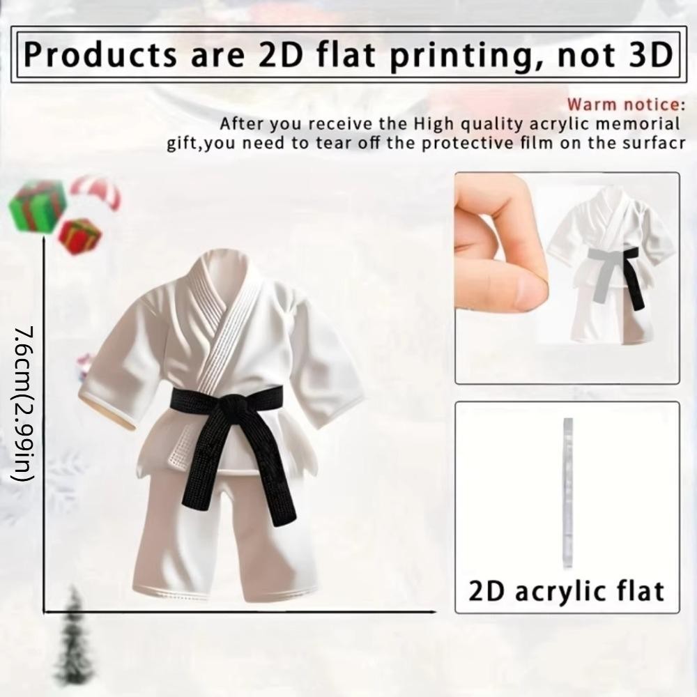 FANIELLAPOWELL 5 Móc Khóa Mặt Dây Chuyền, Quần Áo Taekwondo Thể Thao Theo Chủ Đề Trang Trí Quyến Rũ, 2D Phẳng Acrylic Treo Trang Trí Quà Tặng