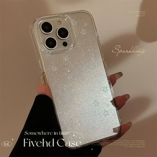 Ins Korea Simple Star Bling Advanced Casing cho iPhone 11 16 16E 15 14 13 12 Pro Xs Max XR X 7 8 Plus SE Ốp điện thoại TPU mềm bảo vệ Nhật Bản Long lanh trường hợp HD Clear Cover