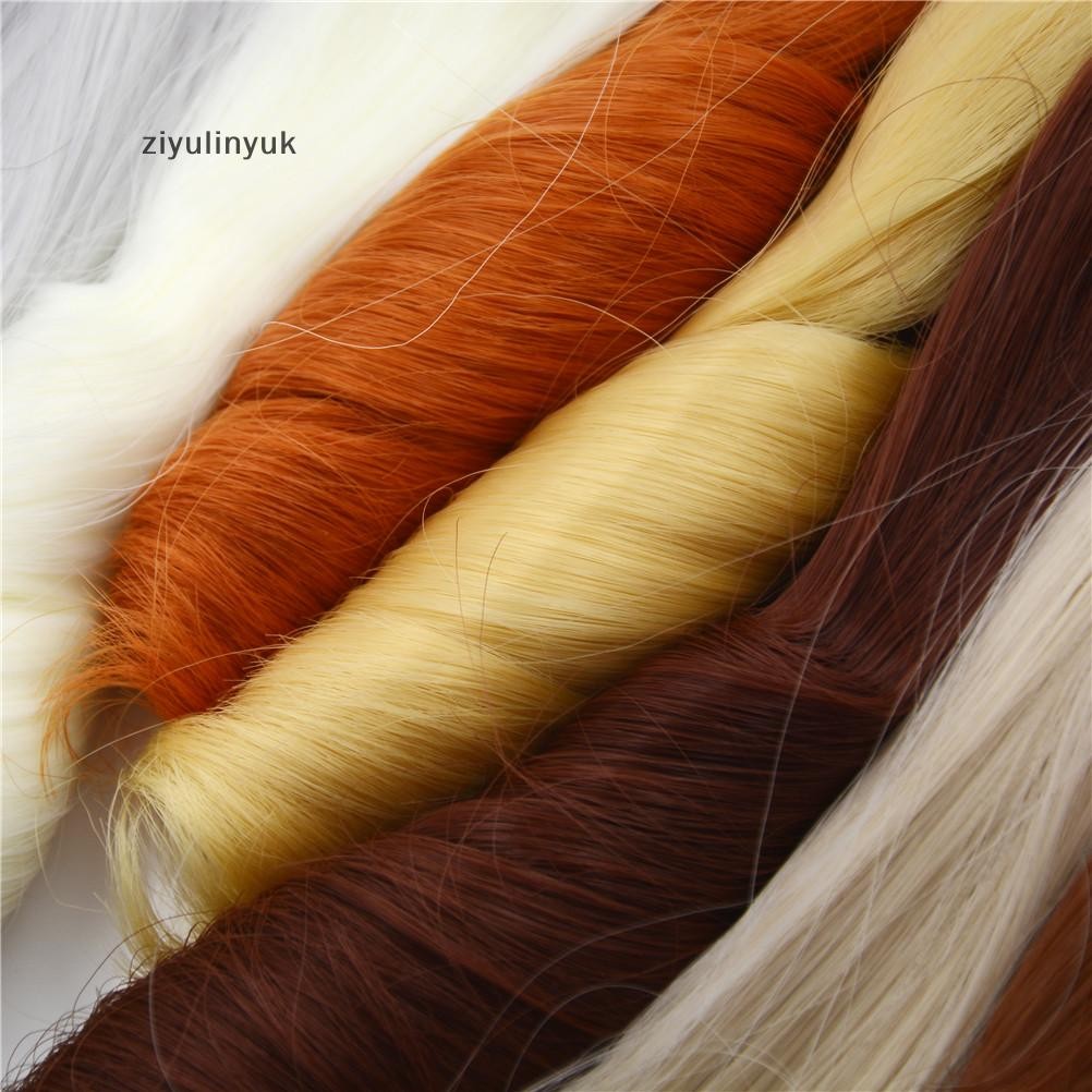 Ziyulinyuk dày 20CM tóc giả búp bê xoăn màu tự nhiên cho 1 / 3 1 / 4 1 / 6 DIY búp bê tóc EN