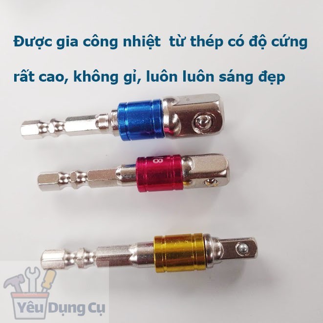 【COD】Bộ 3 Đầu Chuyển Bulong 1/4, 3/8, 1/2 Dùng Cho Máy Khoan, Máy Bắn Vít, Tiện Lợi Sửa Xe Máy Và Ô Tô Gia Đình