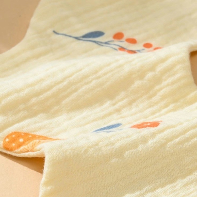 Yếm Xô Muslin Cho Bé Gái Bé Trai 6 Lớp Organic Tròn An Toàn Cho Da Trẻ Sơ Sinh Thấm Dãi, Ăn Dặm, Uống Sữa