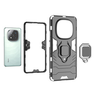 Ốp Giáp Chống Sốc Cho Xiaomi Redmi Note 14 Pro Plus 14Pro + Note14Pro 4G 5G Silicon Mềm PC Kim Loại Giá Đỡ Vòng Giá Đỡ Ốp lưng Cho Note14 Vỏ Bảo Vệ Ốp Lưng Cứng