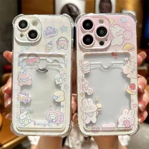 Ốp Lưng Điện Thoại Samsung Galaxy A55 5G A54 A53 A35 A34 A52 A15 A14 A23 A24 A04 A04E A05 A05S A33 A51 A71 A50 A50S Shell INS Phim Hoạt Hình Hàn Quốc Gấu Thỏ Thẻ Ảnh Ví