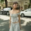Áo Trễ Vai Tay Ngắn Cài Nút Thắt Nơ Linen Sọc Augety Studio, JOSIE Top