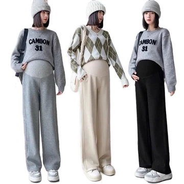Quần bầu MAMADRESS THU ĐÔNG thiết kế nỉ tàu mềm mại ấm áp ống rộng sang chảnh - 3 màu - Đầm Bầu, Váy Bầu Q22