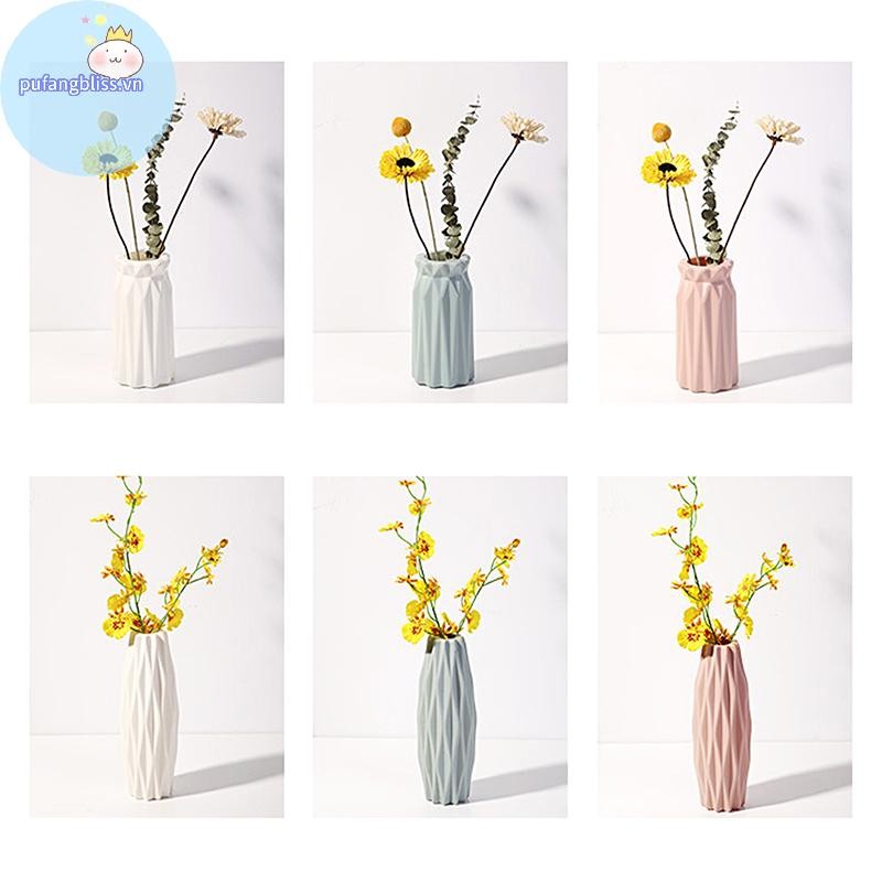 Pufangbliss Bình Bắc Âu Nhựa Giả Gốm Chậu Hoa Phòng Khách Để Bàn Ăn Nhà Trang Trí Bàn Cưới Trang Trí Trang Trí