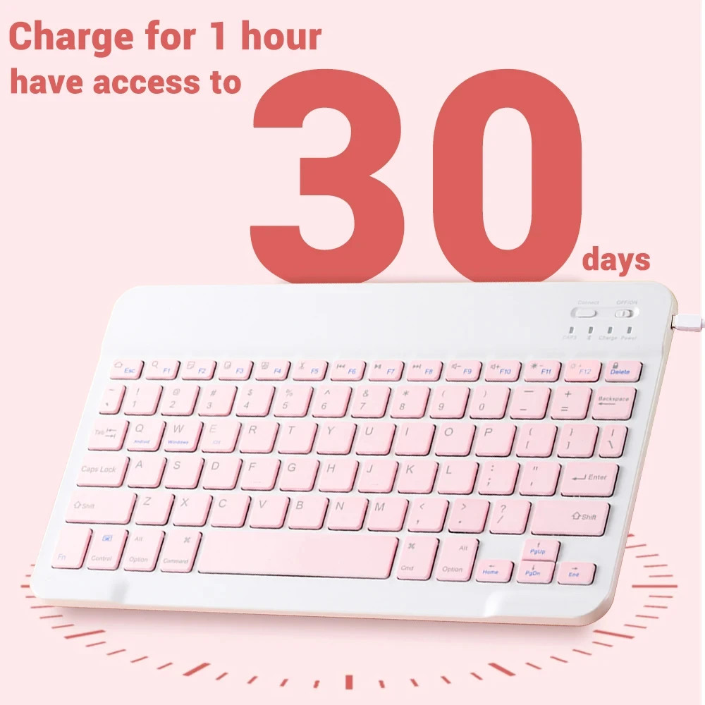 Bàn Phím Bluetooth Bàn Phím Không Dây 10 Inch Có Chuột Mini Im Lặng Power Fill Bàn Phím Cảm Ứng Di Động Cho IPad Xiaomi Redmi Máy Tính Bảng Laptop