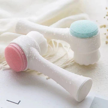 Bàn chải rửa mặt bằng silicon 3d Hướng dẫn sử dụng Bàn chải rửa mặt Rửa mặt Máy làm sạch tóc mềm Bàn chải Massage hai mặt