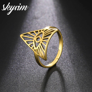 Nhẫn Nam Nữ SKYRIM Rỗng Full Tầm Nhìn Thiết Kế Mắt Có Thể Điều Chỉnh Nhẫn Trang Sức Thời Trang