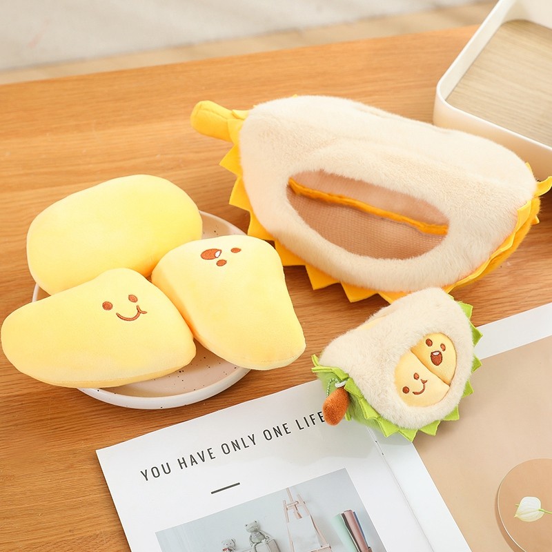 Kawaii sầu riêng Đồ chơi sang trọng Trái cây vui nhộn sầu riêng Plushie Gối búp bê nhồi bông mềm Đệm Sofa Trang trí phòng ngủ tại nhà Đồ chơi làm dịu bé mềm mại Bạn gái Quà tặng sinh nhật Quà tặng Giáng sinh COD