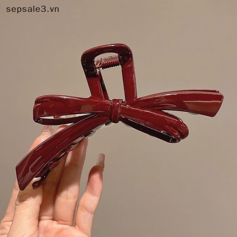 # VN # Nữ Lớn Màu Đỏ Đậm Vuốt Tóc Barrettes Kẹp Tóc Nhựa Đuôi Ngựa Kẹp Tóc Bé Gái Phụ Kiện Kẹp Tóc Cao Cấp.