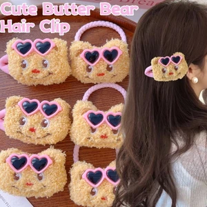 Kính Mát Gấu Bơ Sang Trọng Scrunchie - Quà Tặng Cho Bé Gái - Dây Buộc Tóc Nữ - Phụ Kiện Tóc Trang Phục Tiệc - Dễ Thương, Ngọt Ngào, Thời Trang - Kẹp Tóc Sang Trọng - Phim Hoạt Hình Barrettes