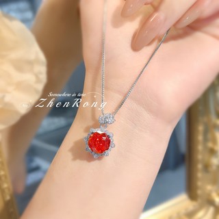 Châu Âu Mỹ ins Bộ đồ hoa hồng đỏ Trung Quốc đính kim cương phong cách mới dành cho nữ