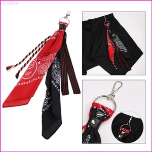 Vic Unisex Hip Hop Paisley Bandana Kerchief Ví Dây Xích Đá Punk Ruy Băng Biker Khăn Trùm Đầu Kim Loại Móc Khóa Túi Quần Jewe