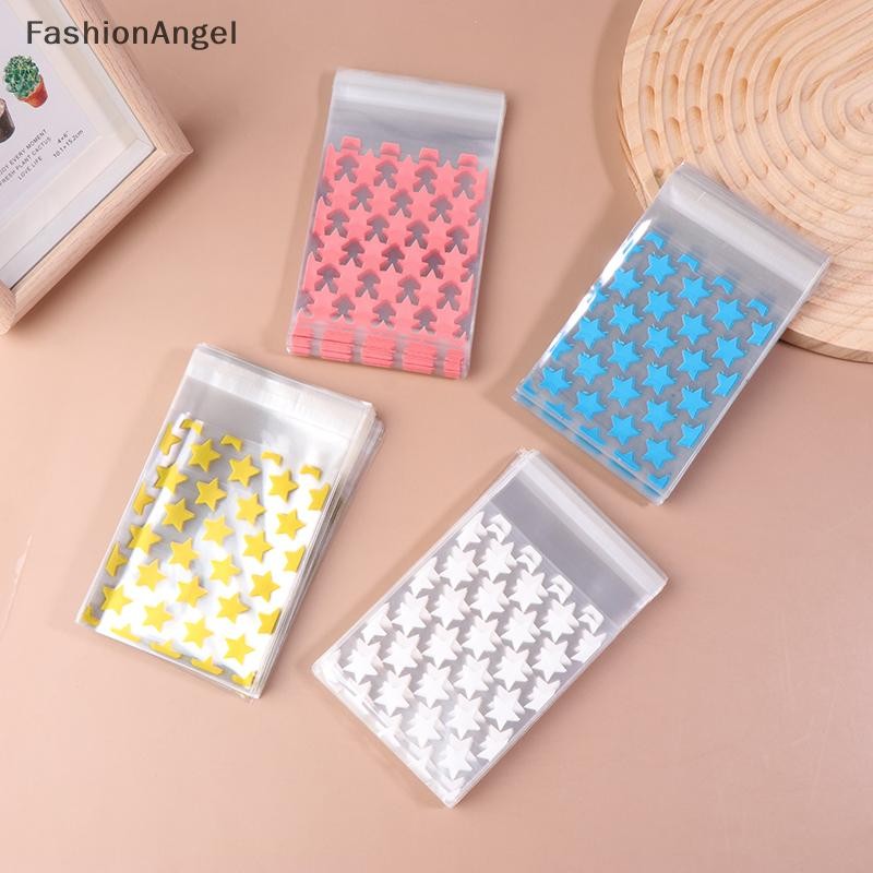 Fashionangel 50 / 100 Chiếc Ins Phong Cách Đơn Giản Ngôi Sao Tự Niêm Phong Túi Kẹo Dễ Thương Túi Opp Trong Suốt Túi Tự Dính Lễ Hội Kẹo Túi Quà VN