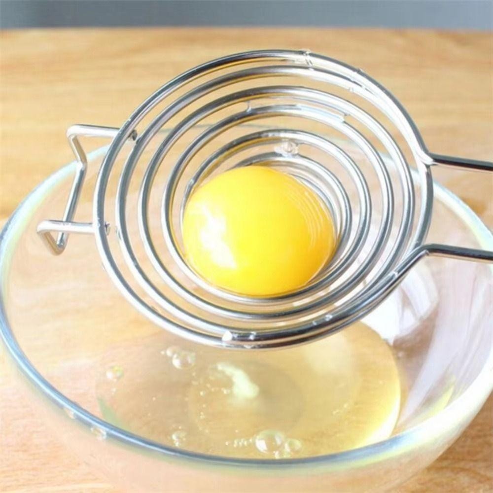 Máy tách lòng đỏ trứng SUNKISSD, Phễu tròn Tay cầm dài Bộ chia trứng, Tiện ích nhà bếp Bộ lọc trứng bằng thép không gỉ Chất lỏng