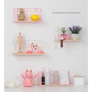 Kệ DánTường Để Đồ,Trang Trí Nhà Cửa ,Decor Phòng, Kệ Sắt Đáy Gỗ, Giá Treo Tường  Đa Năng Tặng Đinh, Miếng Dán SUNND