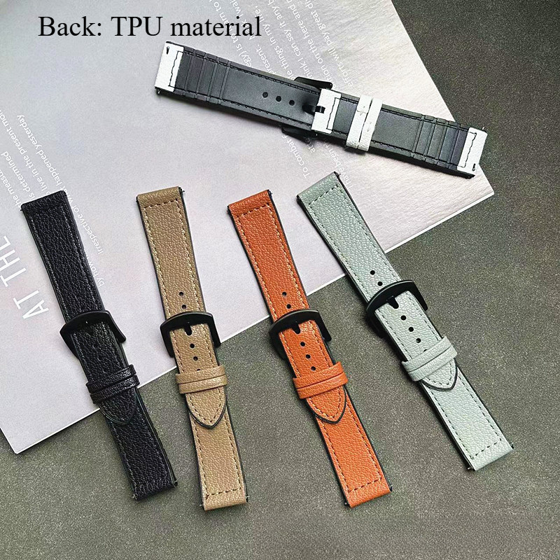 Chống Thấm Nước Nhanh Da Phát Hành Đồng Hồ Silicon Dây Đeo 20 Mm 22 Mm PU TPU Đồng Hồ Thay Thế Vòng Tay Nam Nữ Cho Đồng Hồ Thạch Anh Thông Minh Nhiều Màu Sắc Thường Ngày