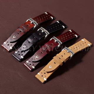 Vintage Sáp Dầu Geunine Da Dây Đeo Đồng Hồ 20mm 22mm Da Bò Dây Đeo Đồng Hồ Nam Nữ Cổ Điển Retro Phát Hành Nhanh Dây Đeo Đồng Hồ Vòng Tay Xốp Cổ Tay Đen Nâu