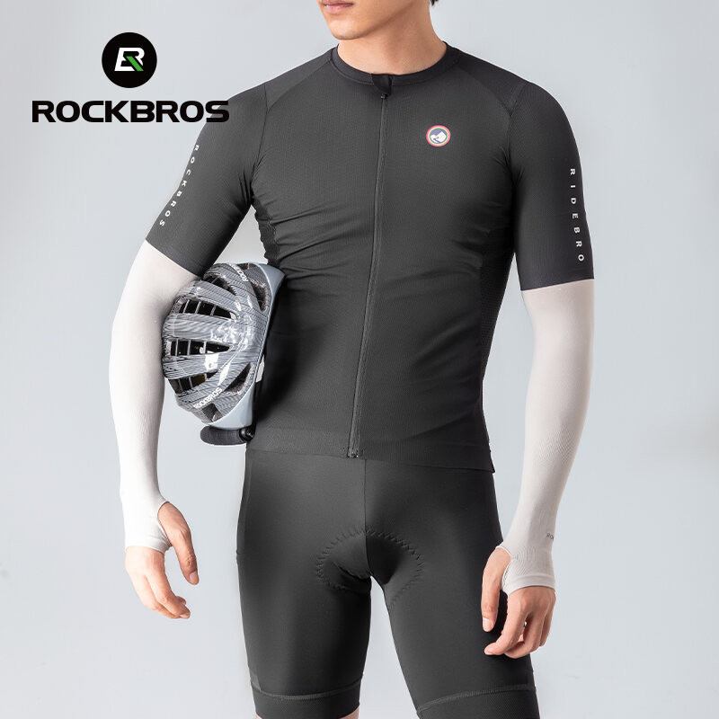 Rockbros Băng Lụa Tay Thoáng Khí Chống Tia UV Nén Cho Unisex, Phù Hợp Đi Xe Đạp Ngoài Trời