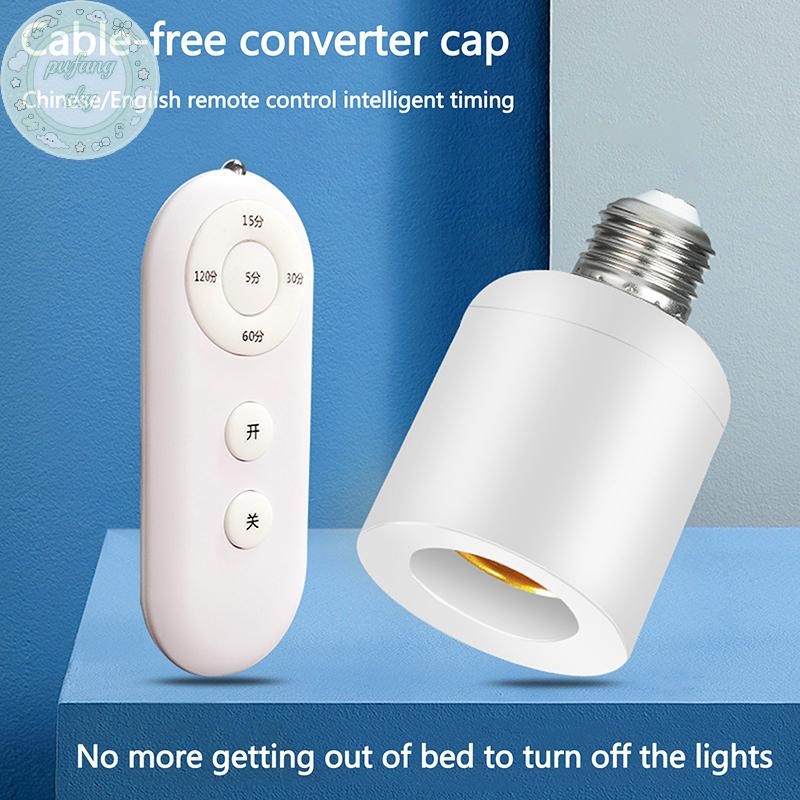 PUSKY Điều Khiển Từ Xa Không Dây E27 Đèn Ổ Cắm Giá Đỡ Đèn Phạm Vi 8M Cho Bóng Đèn LED Ổ Cắm Đèn Bộ Đèn Không Dây AC180-250V VN