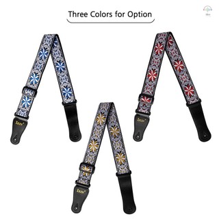 Irin GS-02 Dây đeo đàn Guitar thêu có thể điều chỉnh cho đàn Guitar điện Acoustic Phụ kiện âm trầm Màu xanh lam