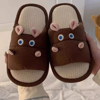 XIXITIAO Cotton Vải Lanh Dép Ngựa Hoạt Hình Mùa Hè Phong Cách Mới Bé Gái Thường Ngày