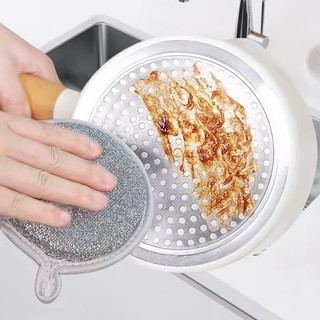 3 / 6 / 9 Miếng Bọt Biển Rửa Chén Dây Bạc Hai Mặt - Miếng Lau Nhà Bếp Có Thể Tái Sử Dụng