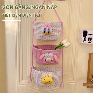 Giỏ Treo Tường Cotton Myd.23 Họa Tiết Hoạt Hình Đáng Yêu Đựng Đồ Đa Năng Cho Phòng Ngủ