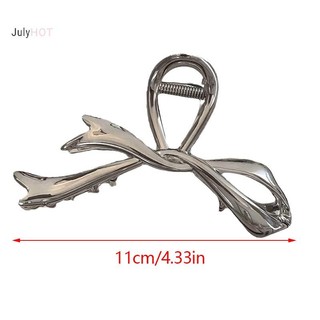 Julyhot 2023 Móng Vuốt Kim Loại Nơ Kẹp Thắt Nút Kẹp Tóc Kim Loại Phong Cách Bạc Vuốt Tóc Chất Lượng Cao Đa Năng Thìa Trang Trí Tóc Mũ Massivedeals