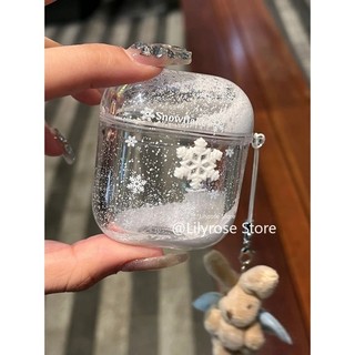 Ốp Lưng Cho AirPods 4 [2024] AirPods Pro2 Pro 3 2 1 Di Chuyển Tuyết Bên Trong Suốt TPU Apple Tai Nghe Bluetooth Không Dây Bảo Vệ Tai Nghe Có Dây Xích Thỏ