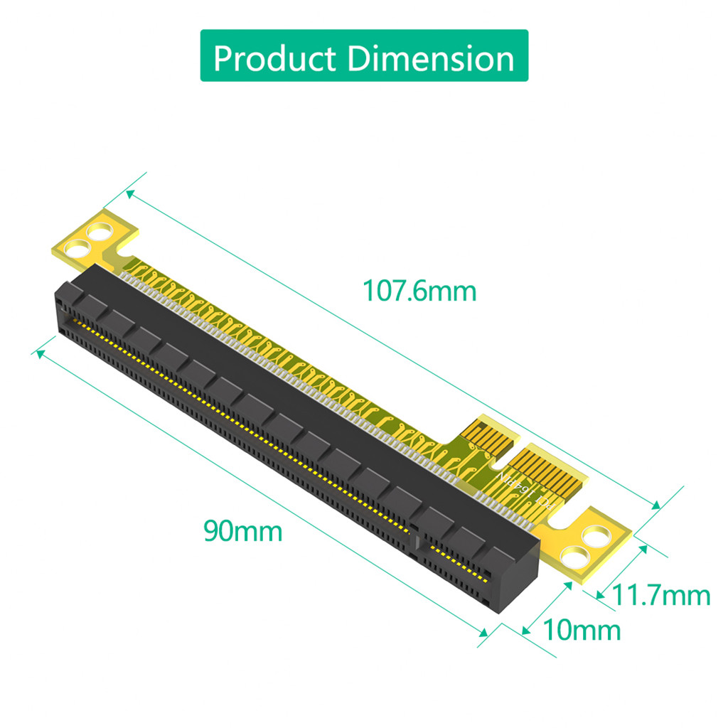 Bộ chuyển đổi thẻ nâng mở rộng JMT PCI-E 1X đến 16X Nam sang Nữ Cardf mở rộng cho Card đồ họa Thiết kế bảng PCB 4 lớp