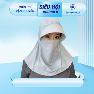 Mũ Trùm Đầu Chống Nắng Toàn Mặt Chất Liệu Lụa Băng Lạnh Che Cổ Có Lỗ Thoáng Khí Xuân Hè
