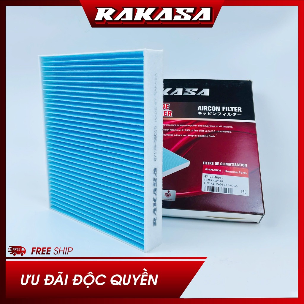 RAKASA LỌC GIÓ ĐIỀU HÒA INNOVA 17–23, COROLLA CROSS, FORTUNER 16–23, HILUX 16–23 – MÃ: 87139-58010 / 87139-0K070