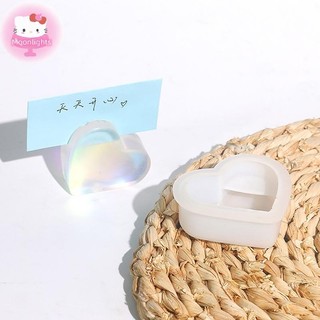 Moonlights Trái Tim Đựng Thẻ Khuôn Silicon DIY Bê Tông Kinh Doanh Làm Thạch Cao Nhựa Đúc Khuôn Nhà Thủ Công Mỹ Nghệ Để Bàn Trang Trí EN