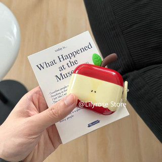 Ốp Lưng Cho AirPods Thế Hệ Thứ 4 AirPods Tai Nghe Apple Thế Hệ 2 / 3 Vỏ Tai Nghe Pro2 Đỏ Apple Core 3D Lá