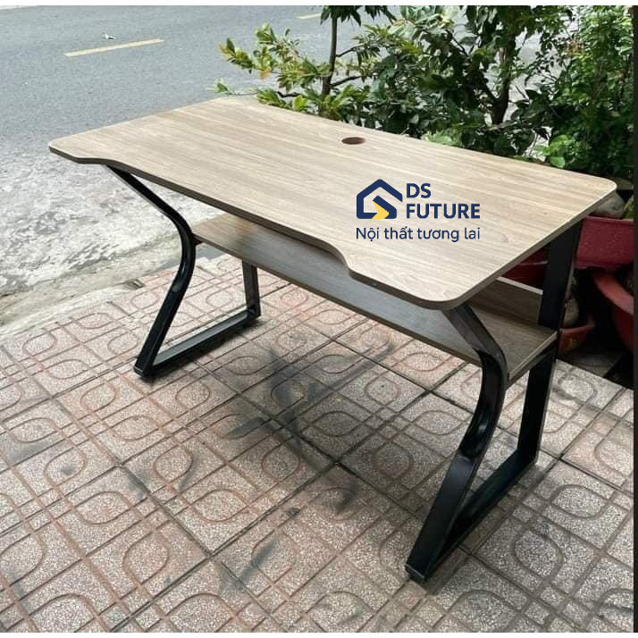 Bàn làm việc, bàn gaming chữ K - mặt bàn gỗ MDF bo góc - bàn có kệ lửng để đồ - chân sắt sơn tĩnh điện chịu tải 200kg | BigBuy360 - bigbuy360.vn