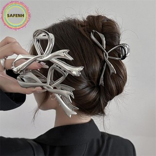 SAFENH Thời Trang Độc Đáo Hình Học Nơ Vuốt Tóc Cho Nữ Cô Gái Thanh Lịch Vuốt Tóc Đuôi Ngựa Kẹp Tóc Phụ Kiện Tóc Trang Sức Quà Tặng VN